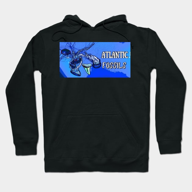 Jellyfish Underwater with Atlantic Fossils Shark Tooth Hoodie by AtlanticFossils